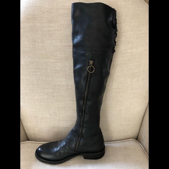 Fiorentini Baker Boots Over Knee Black Zipper - Picture 5 of 9